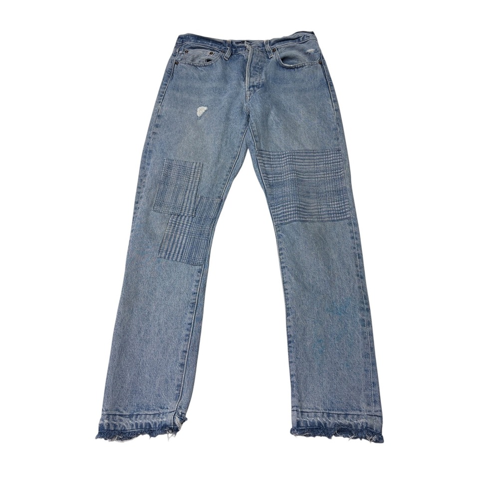 Levis Made‎ & Crafted 501 Skinny Selvedge Jeans Distressed Patchwork 28x28